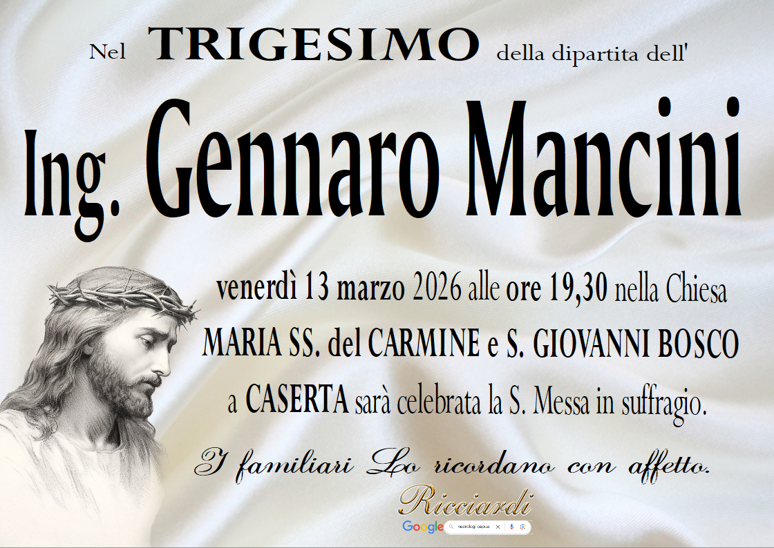 necrologio Ing. Gennaro Mancini