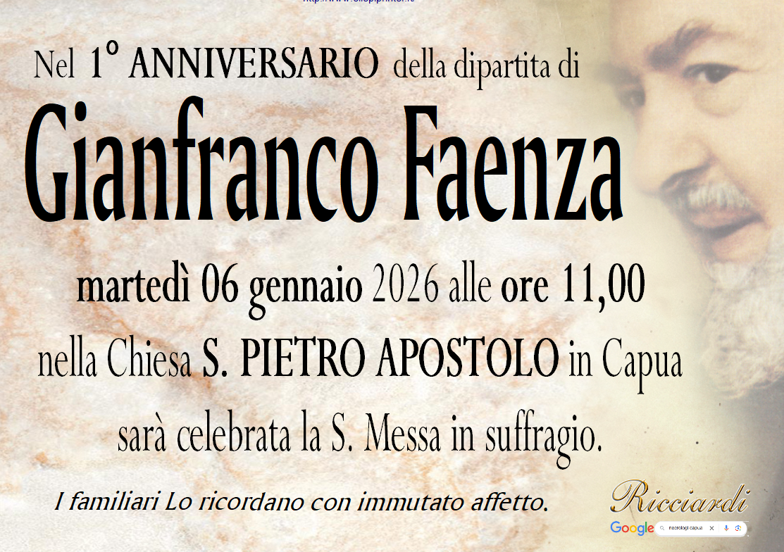 necrologio Gianfranco Faenza