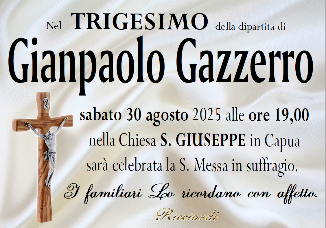 necrologio Gianpaolo Gazzerro