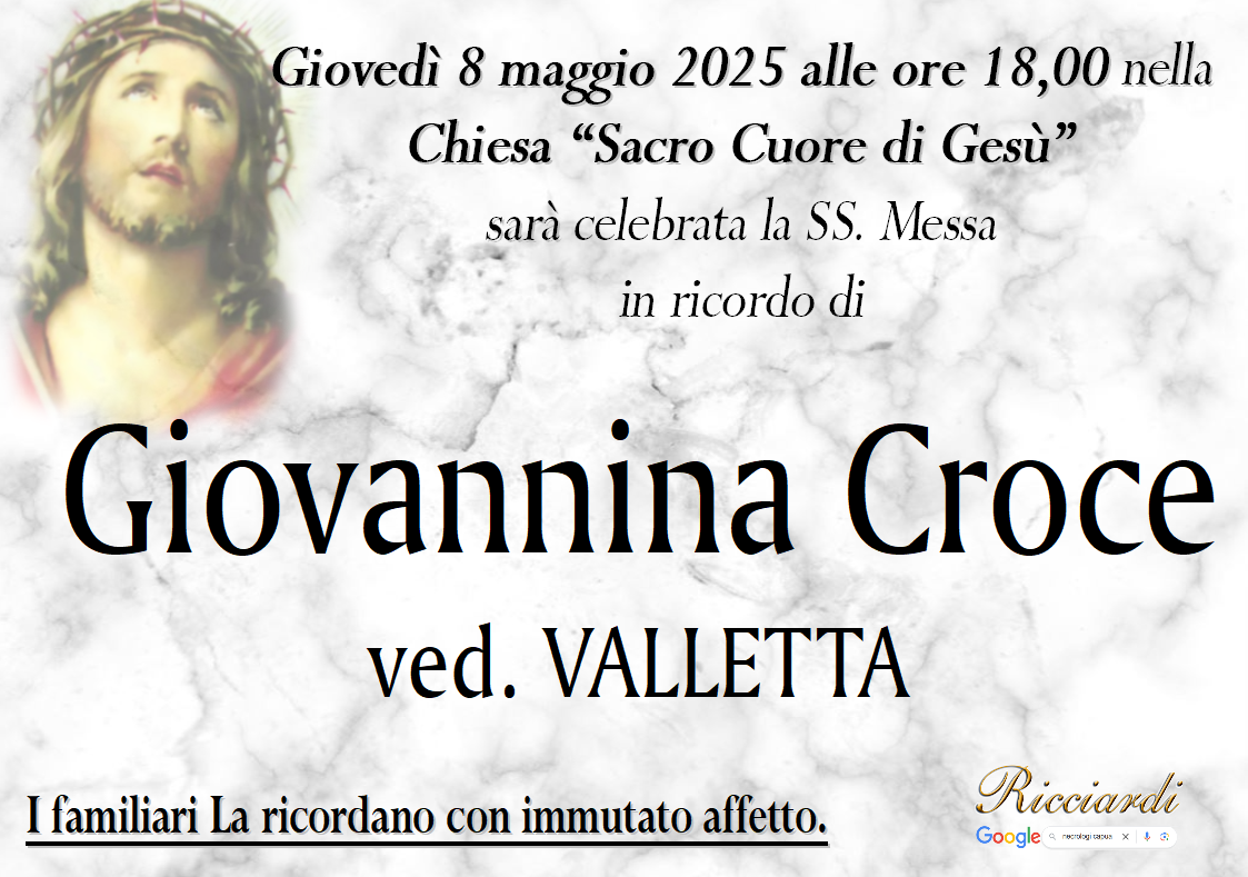 necrologio Giovannina Croce