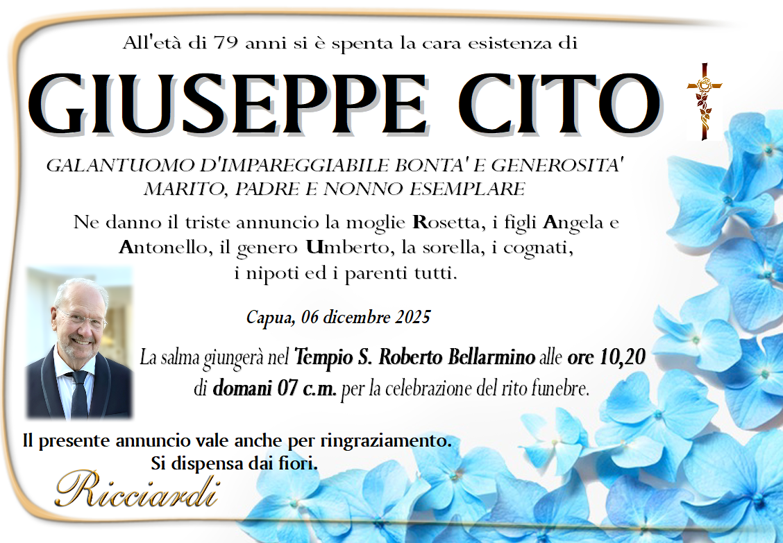 necrologio GIUSEPPE CITO