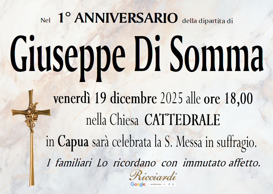 necrologio Giuseppe Di Somma