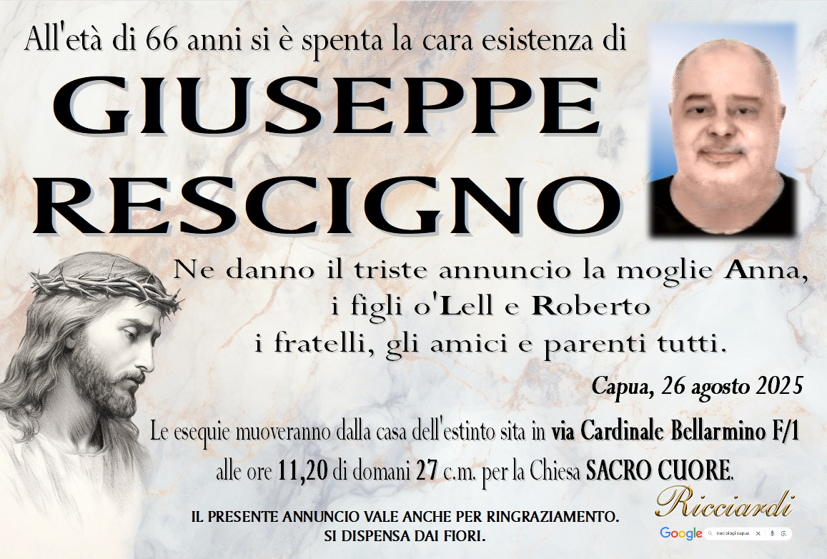 necrologio GIUSEPPE RESCIGNO