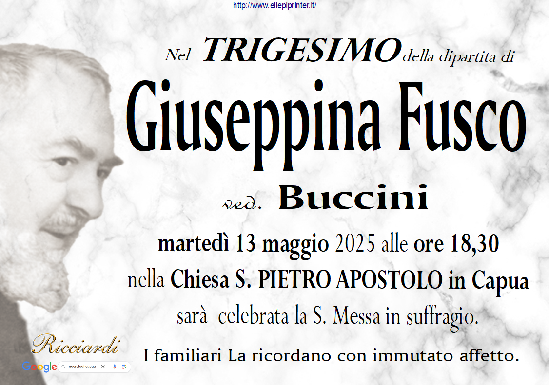 necrologio Giuseppina Fusco