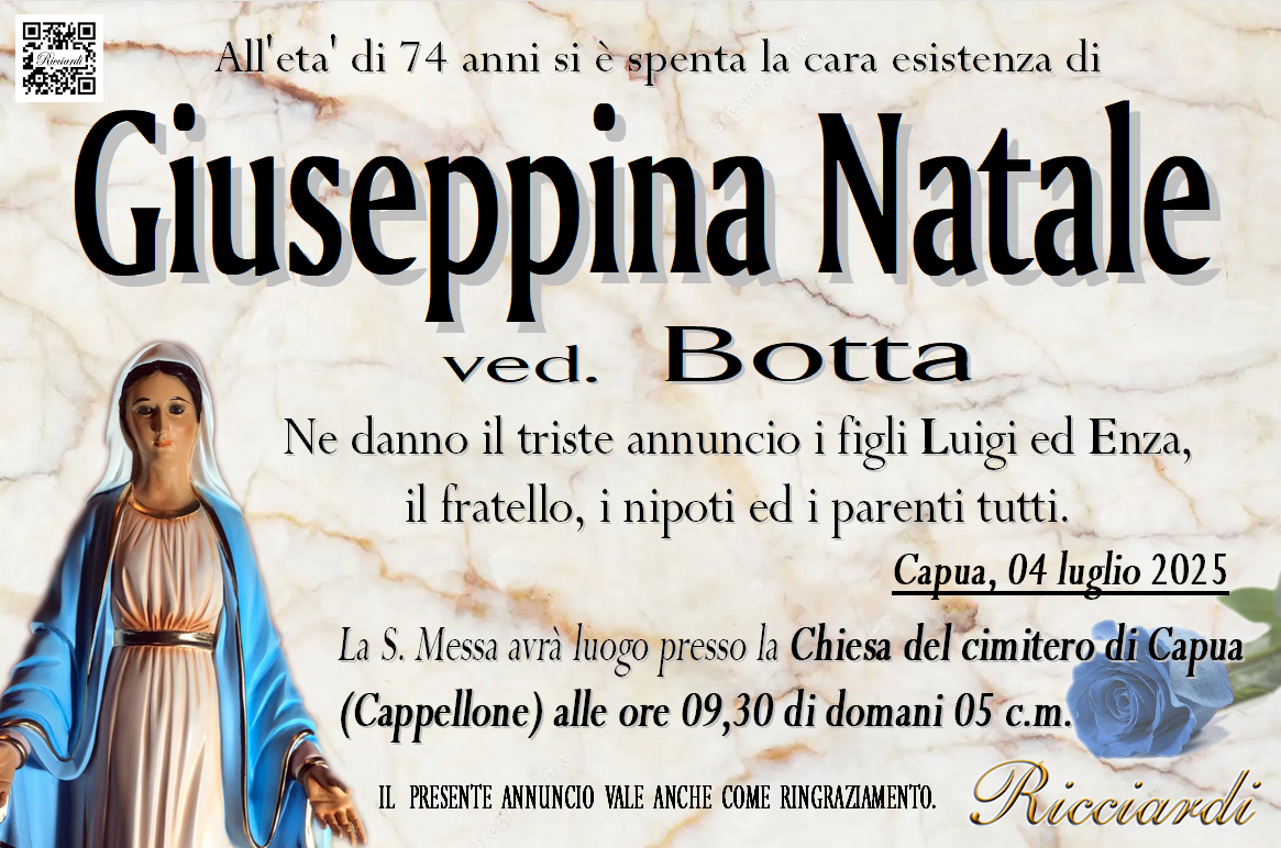 necrologio Giuseppina Natale