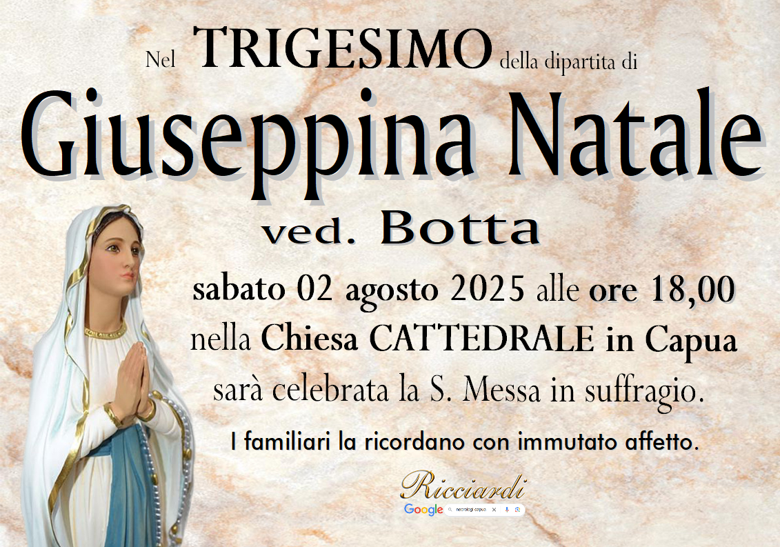 necrologio Giuseppina Natale