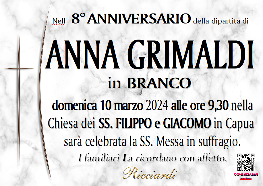 necrologio ANNA GRIMALDI