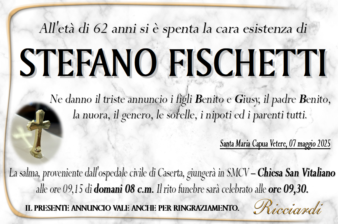 necrologio STEFANO FISCHETTI