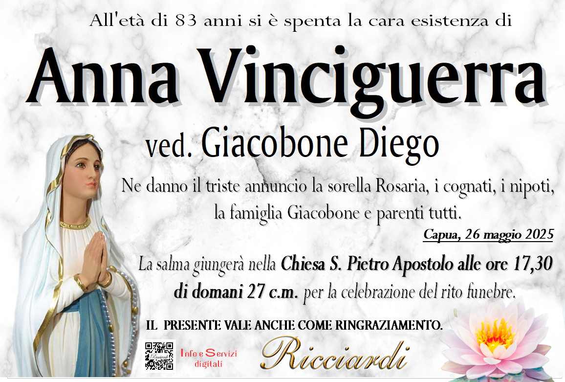 necrologio Anna Vinciguerra