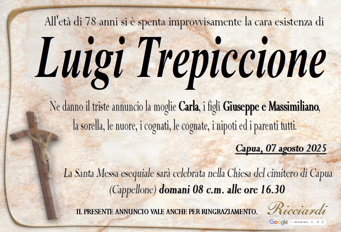 necrologio Luigi Trepiccione