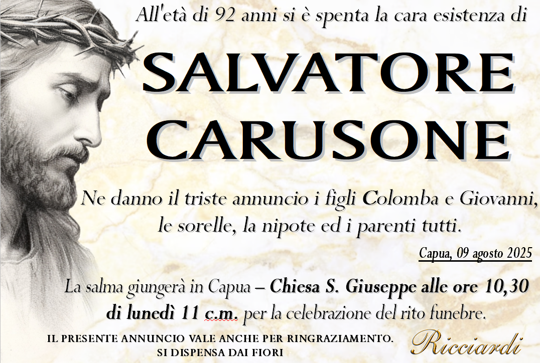 necrologio SALVATORE CARUSONE
