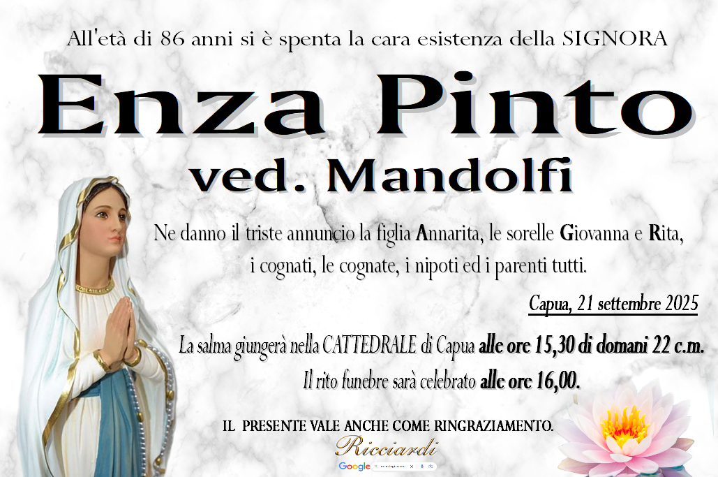 necrologio Enza Pinto