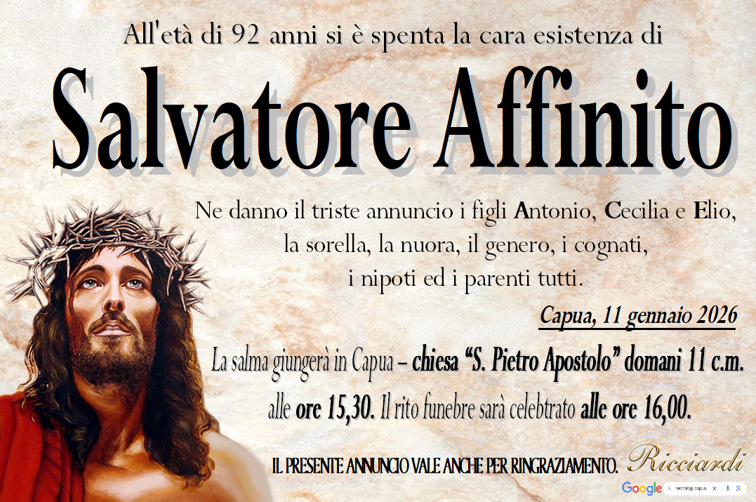necrologio Salvatore Affinito