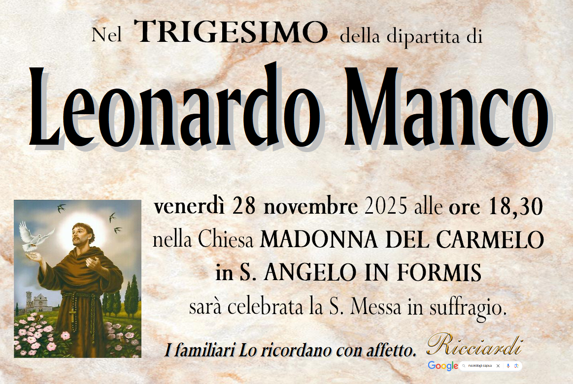 necrologio Leonardo Manco