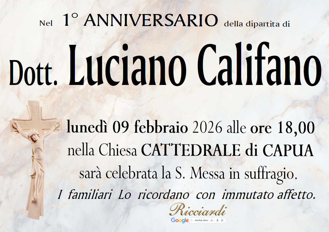 necrologio Dott. Luciano Califano