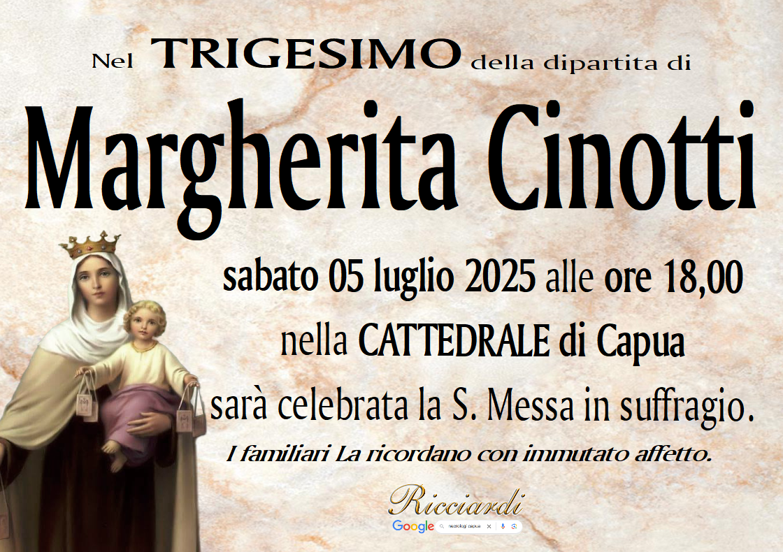 necrologio Margherita Cinotti