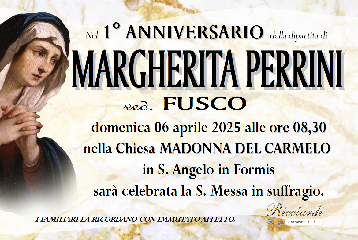 necrologio MARGHERITA PERRINI