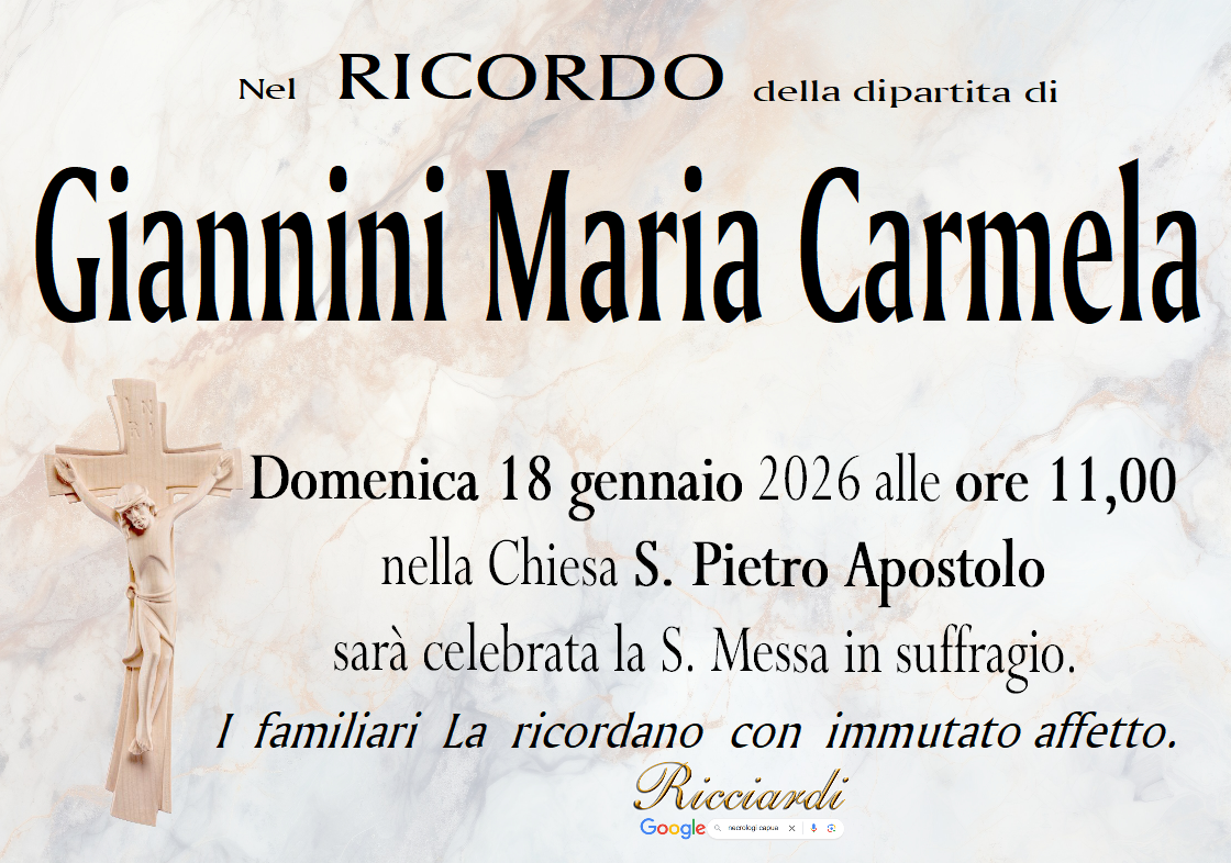necrologio Giannini Maria Carmela