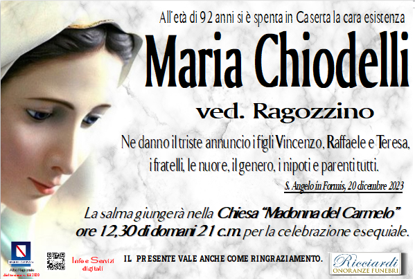 necrologio Maria Chiodelli