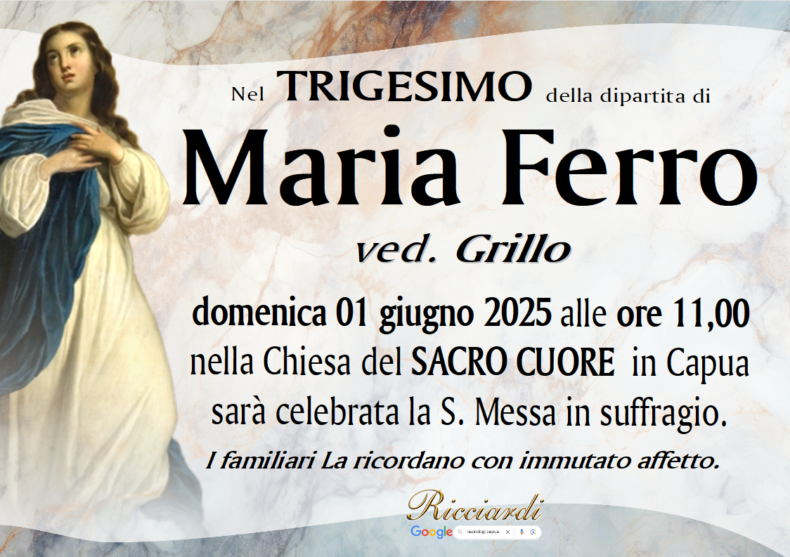necrologio Maria Ferro