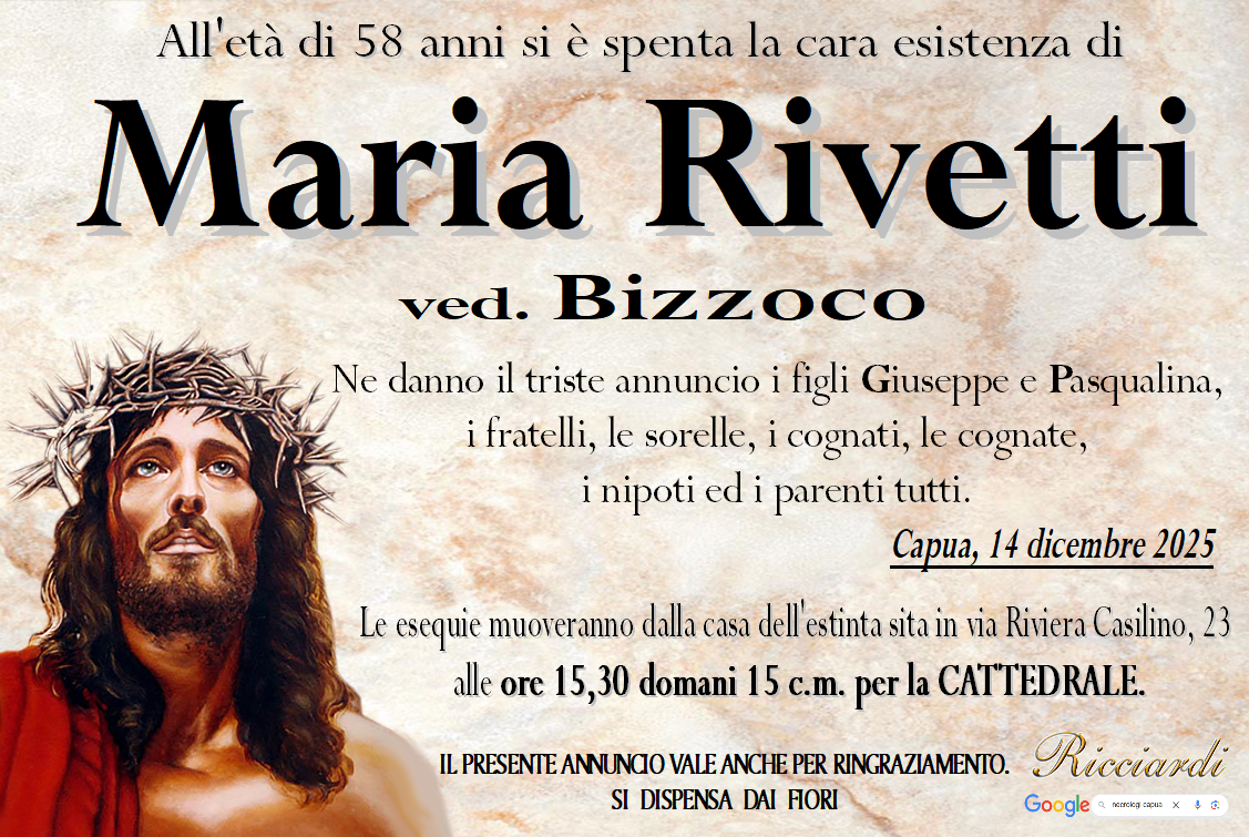 necrologio Maria Rivetti