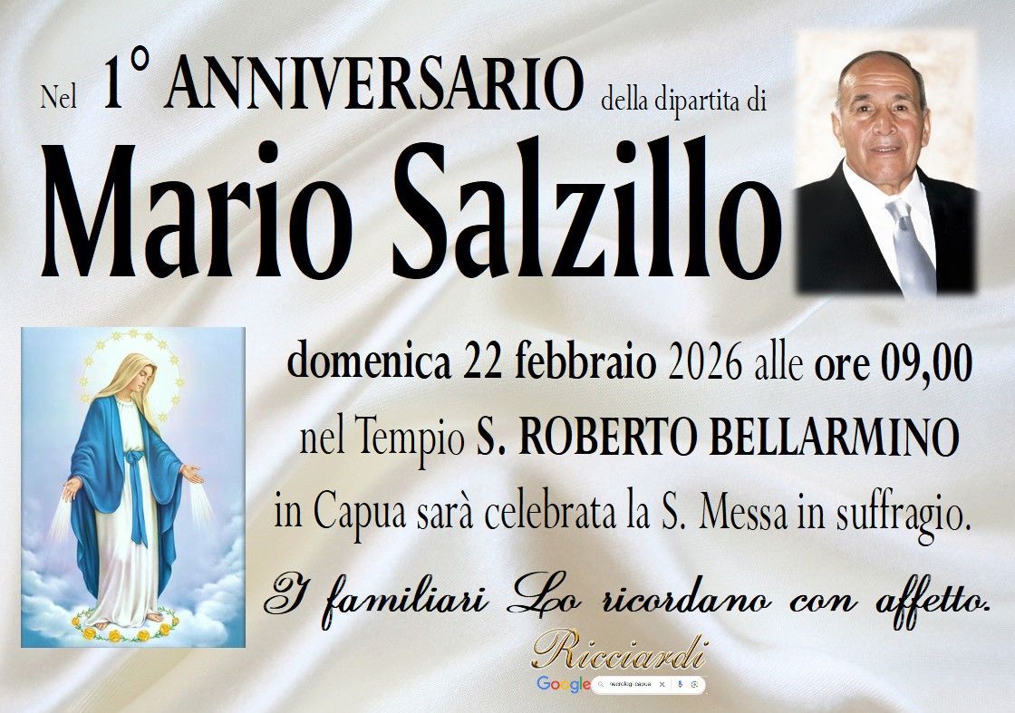 necrologio Mario Salzillo