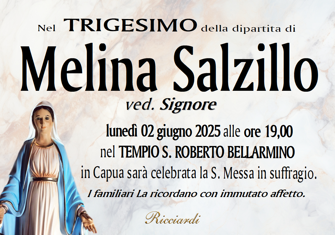 necrologio Melina Salzillo