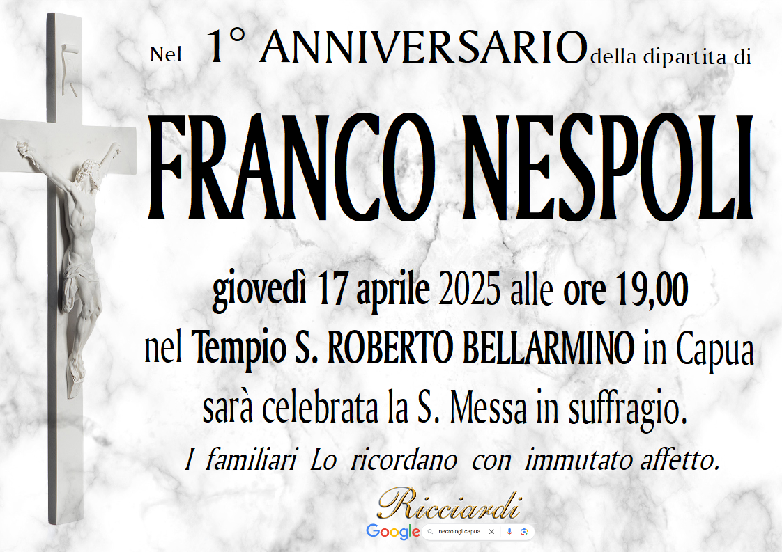 necrologio FRANCO NESPOLI