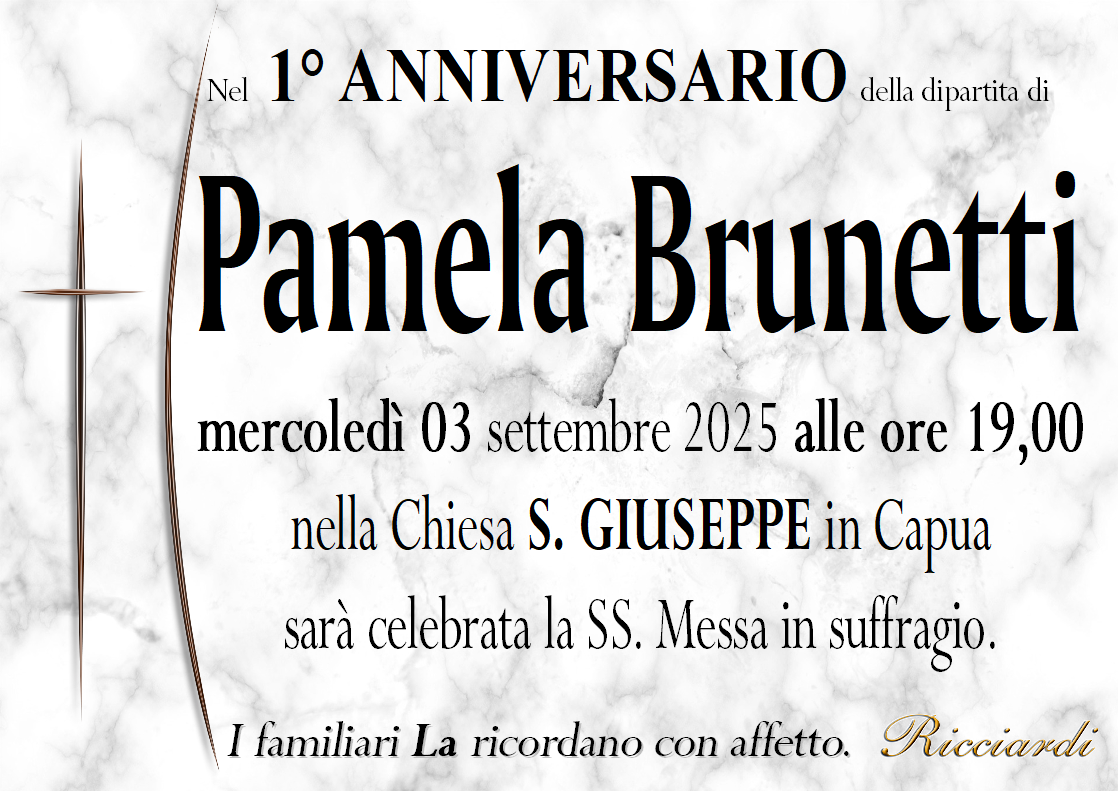 necrologio Pamela Brunetti