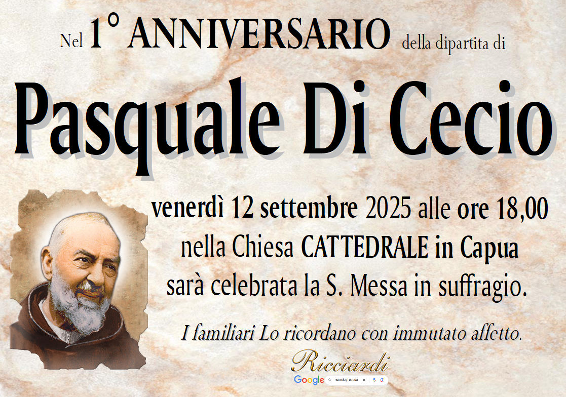 necrologio Pasquale Di Cecio