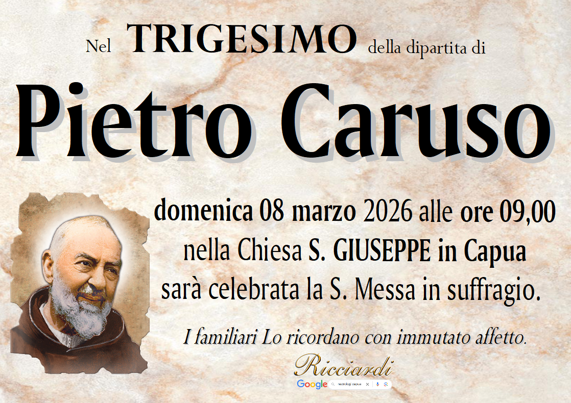 necrologio Pietro Caruso