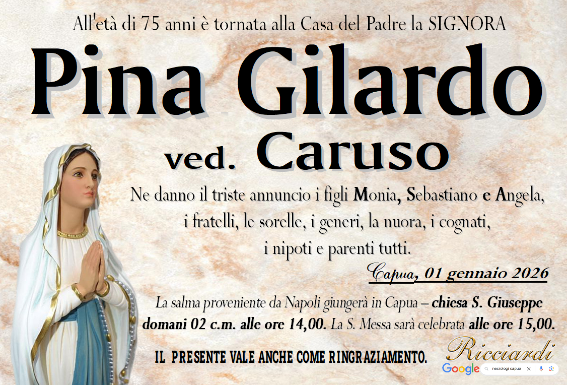 necrologio Pina Gilardo