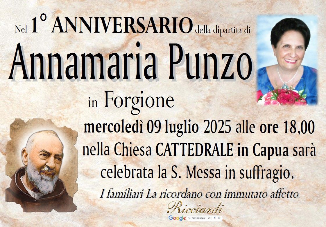necrologio Annamaria Punzo