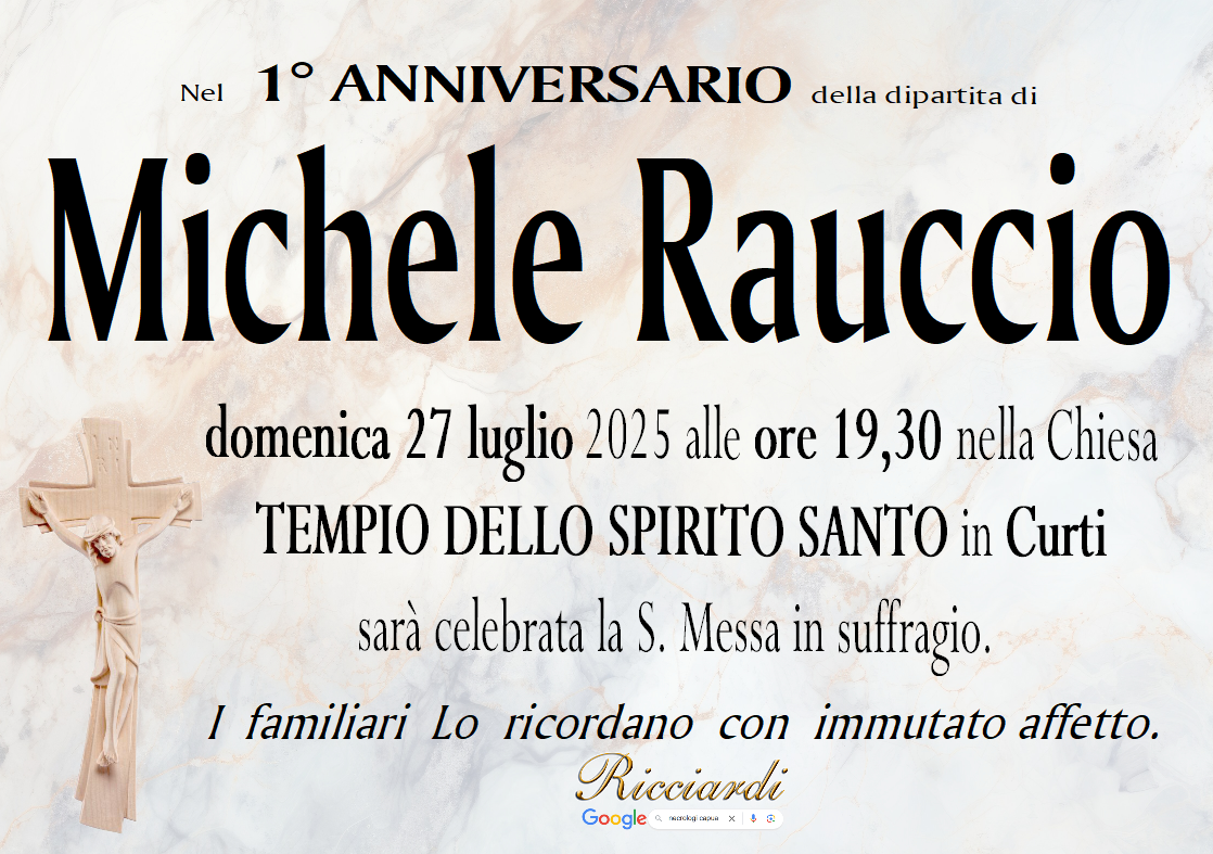necrologio Michele Rauccio
