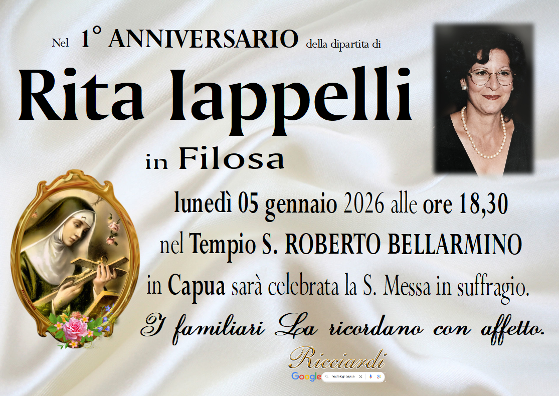 necrologio Rita Iappelli