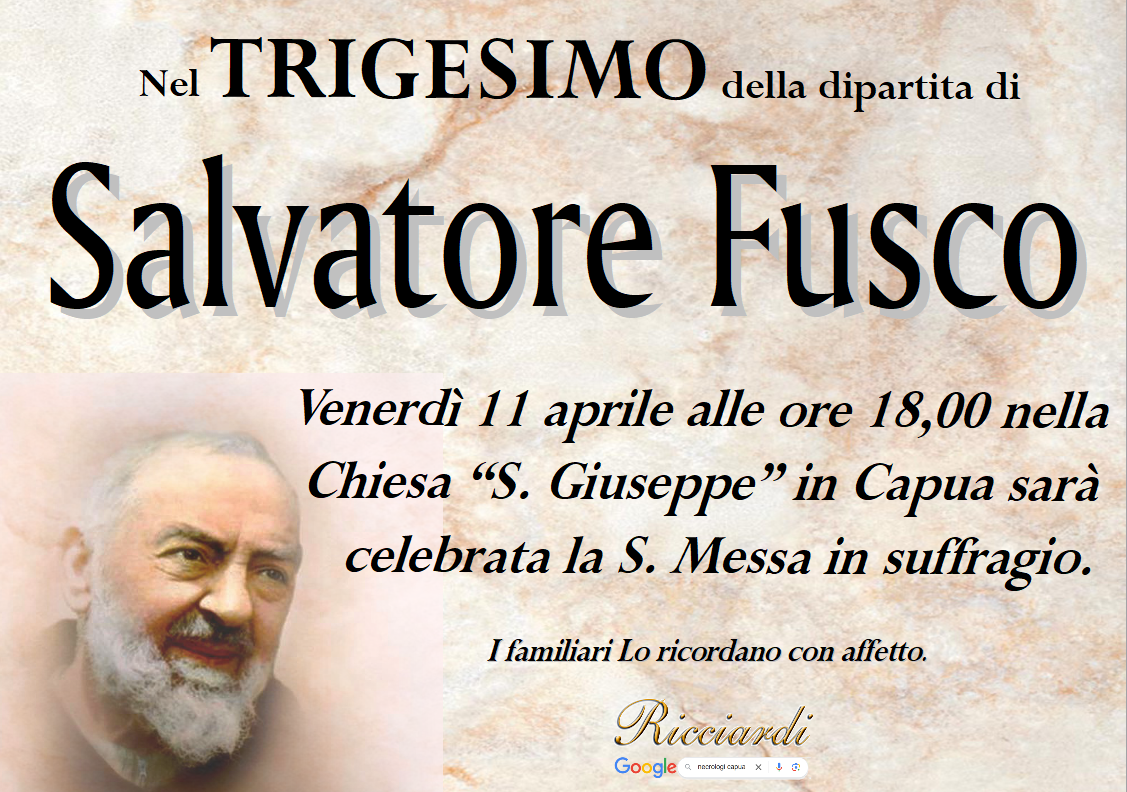 necrologio  Salvatore Fusco