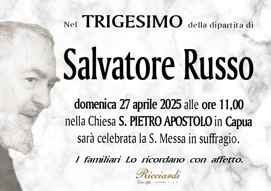 necrologio Salvatore Russo