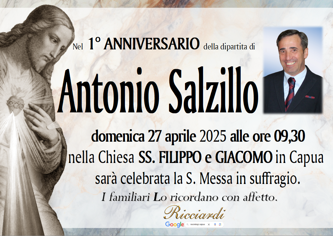 necrologio Antonio Salzillo