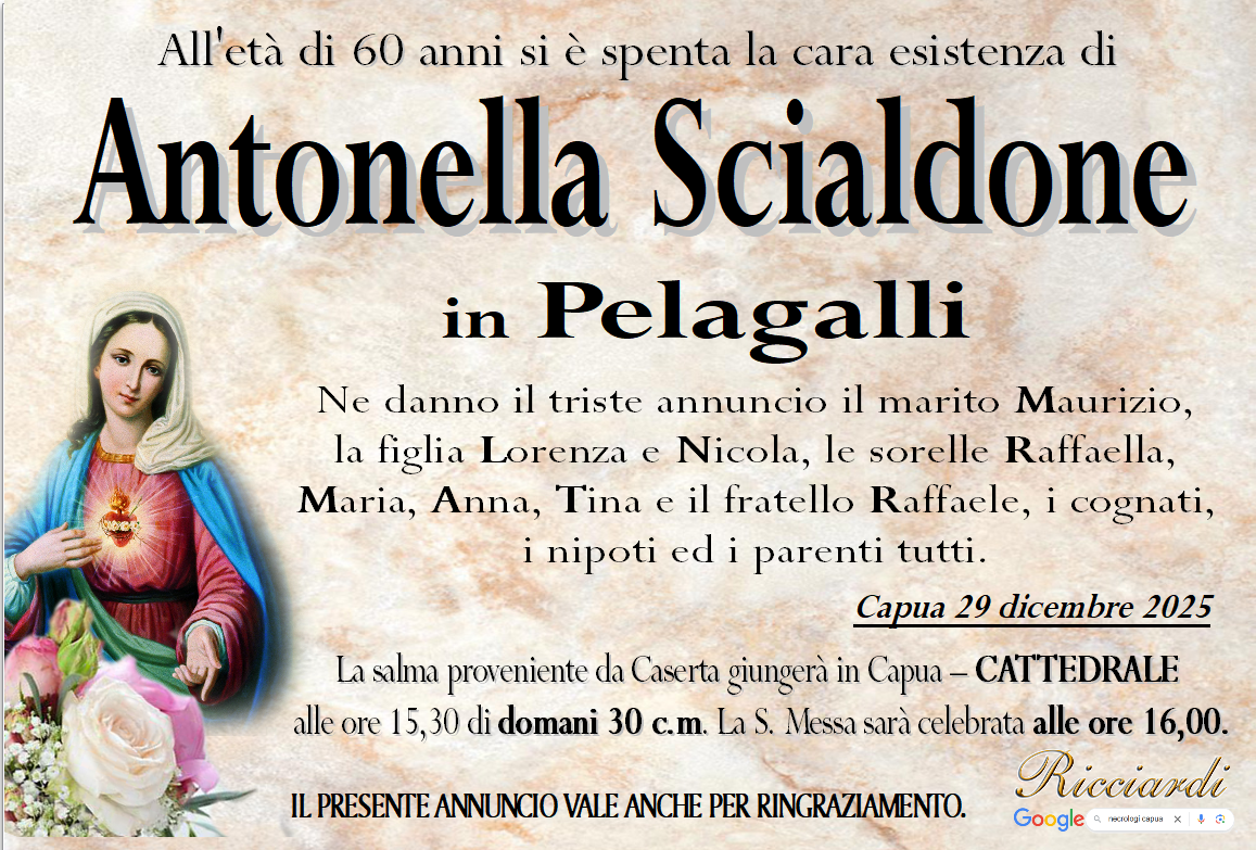 necrologio Antonella Scialdone