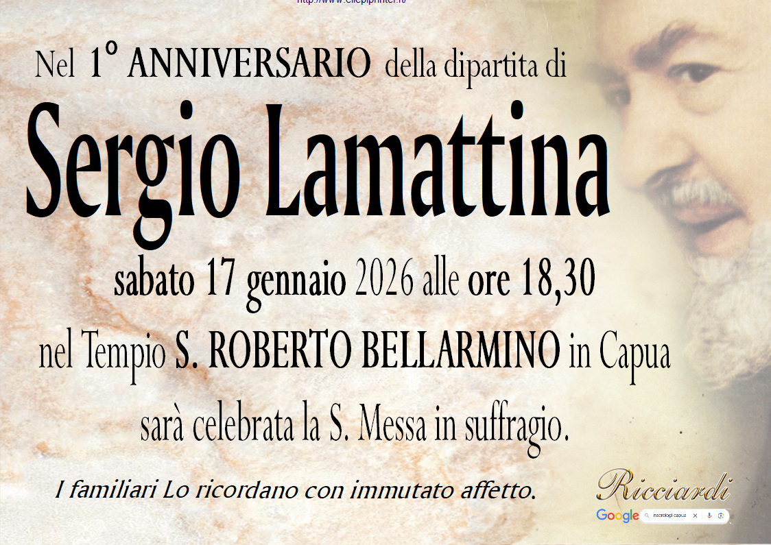 necrologio Sergio Lamattina