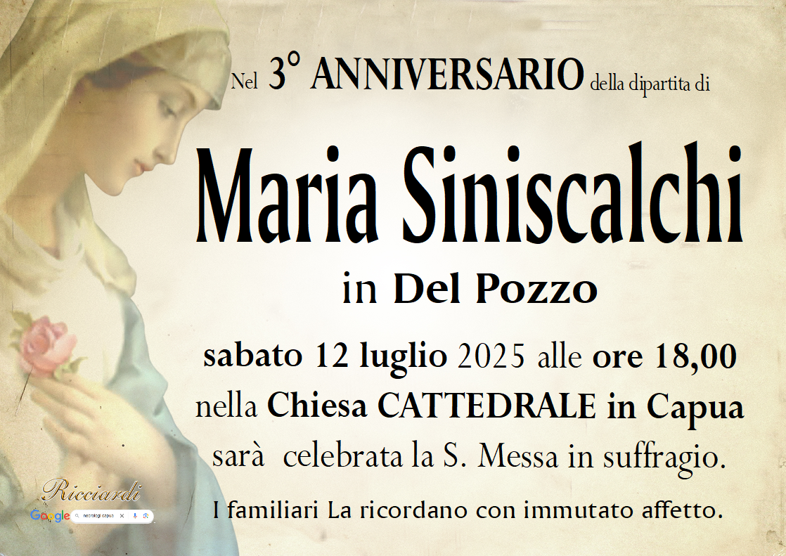 necrologio Maria Siniscalchi
