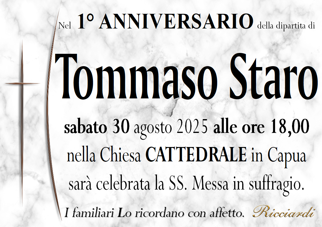 necrologio Tommaso Staro