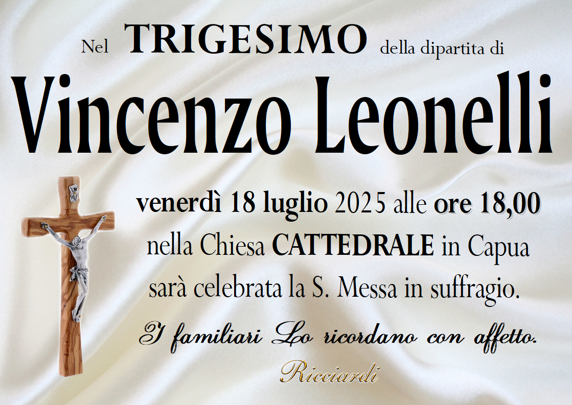 necrologio Vincenzo Leonelli