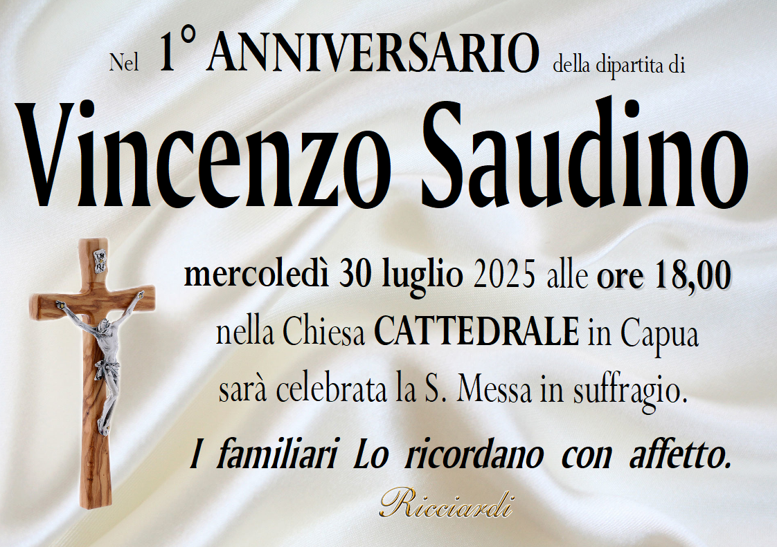necrologio Vincenzo Saudino