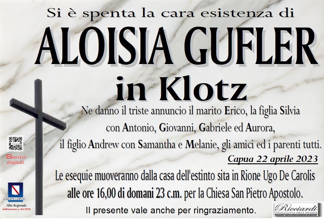 necrologio ALOISIA GUFLER