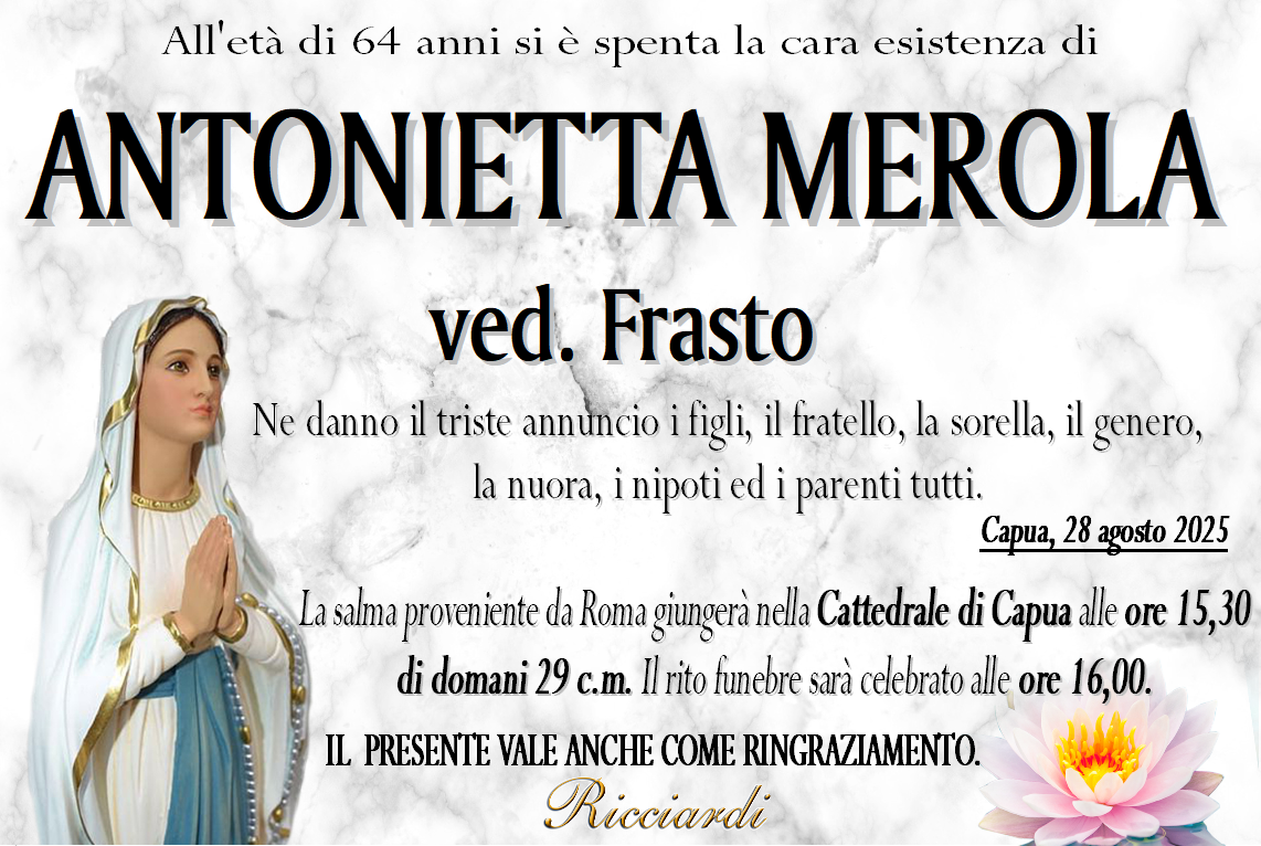 necrologio ANTONIETTA MEROLA