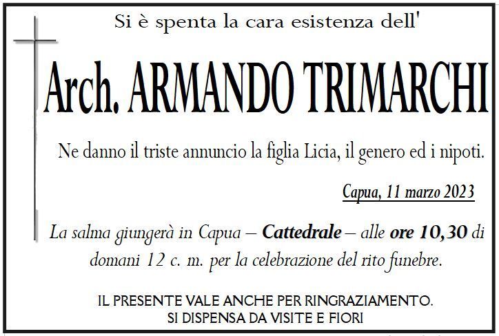necrologio Arch. ARMANDO TRIMARCHI