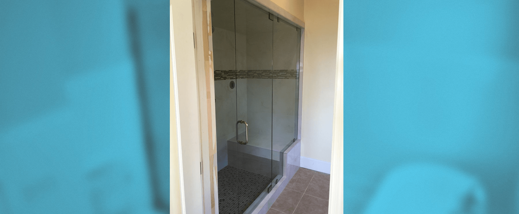 Clear Shower Door Side View — Lomita, CA — Discount Glass & Mirror Co.