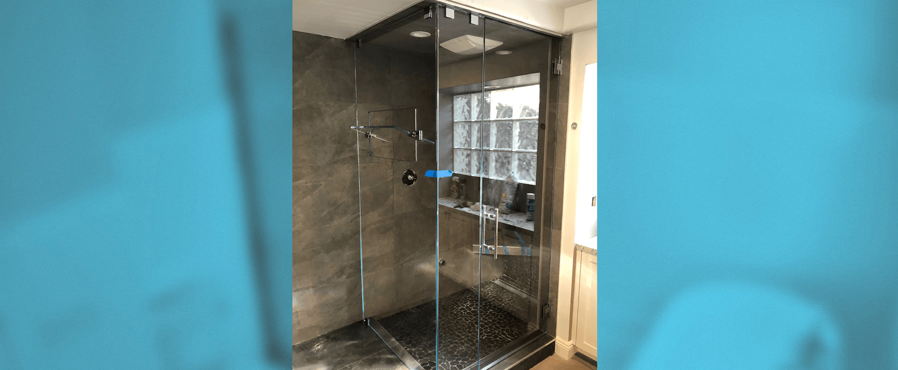 Glass Door In Small Shower Room — Lomita, CA — Discount Glass & Mirror Co.