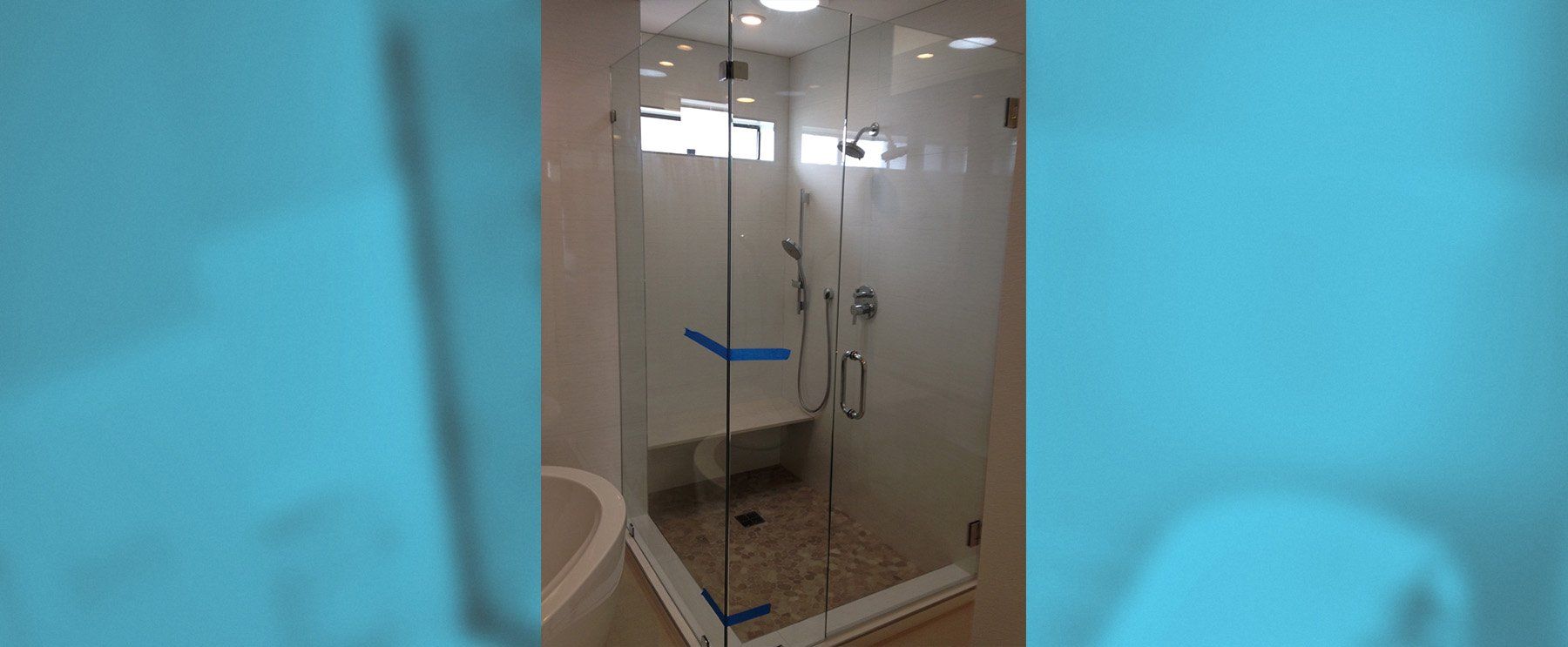 After Installing Shower Door — Lomita, CA — Discount Glass & Mirror Co.